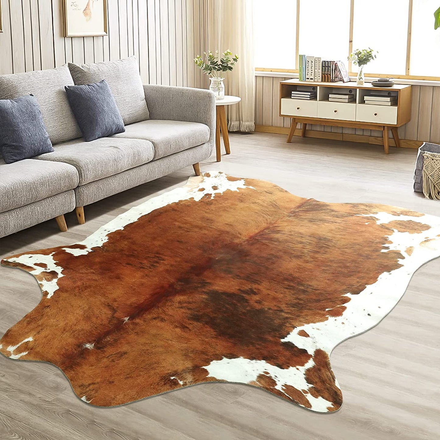 Tapis moelleux aux motifs animaliers scandinaves