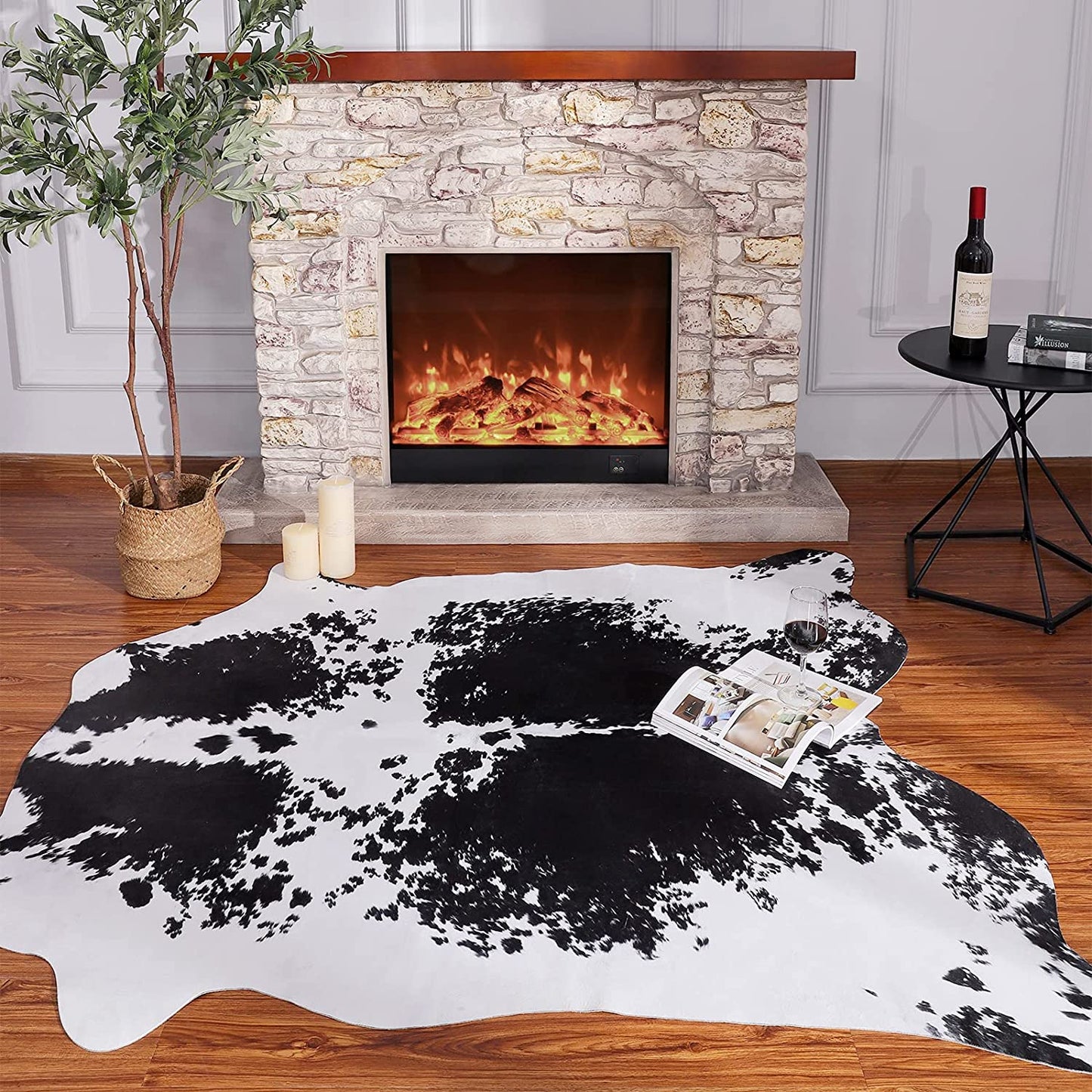 Tapis moelleux aux motifs animaliers scandinaves