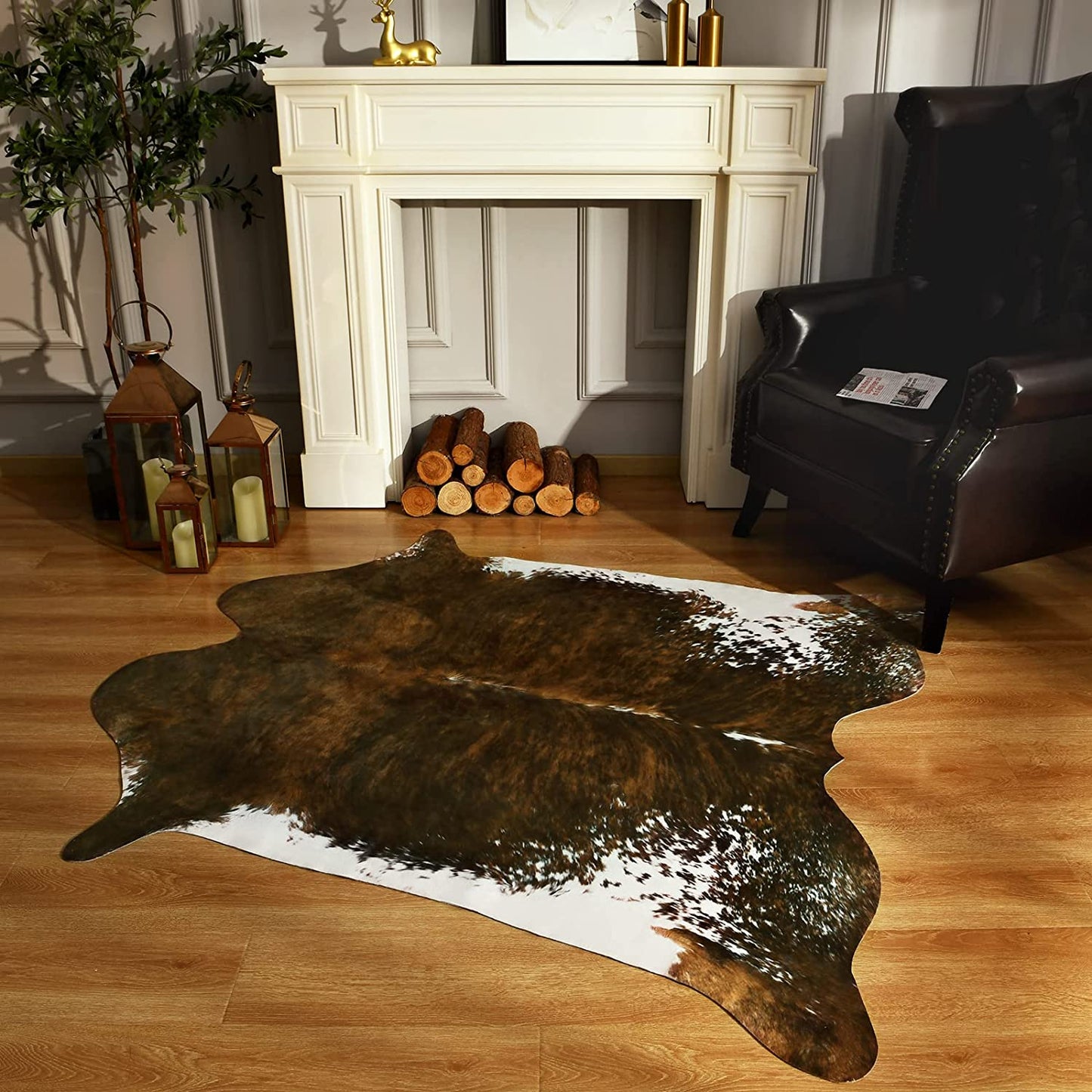 Tapis moelleux aux motifs animaliers scandinaves