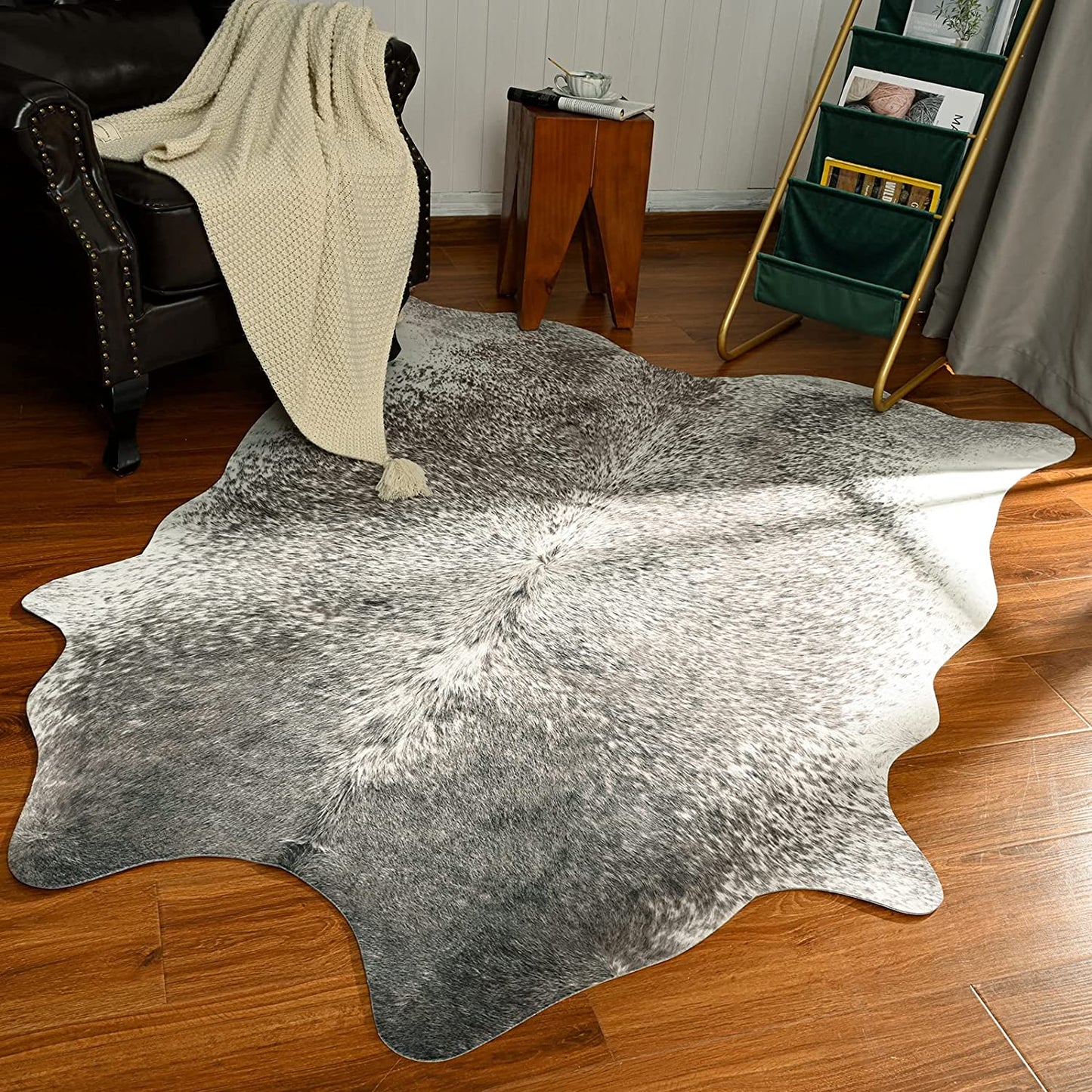 Tapis moelleux aux motifs animaliers scandinaves
