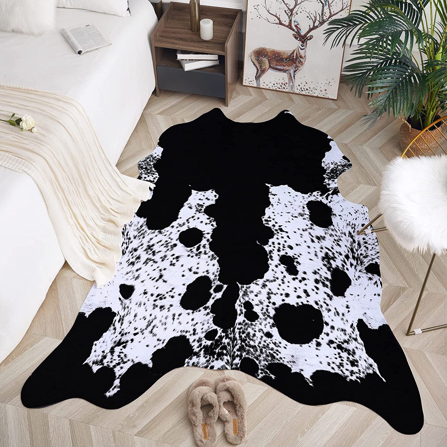 Tapis moelleux aux motifs animaliers scandinaves