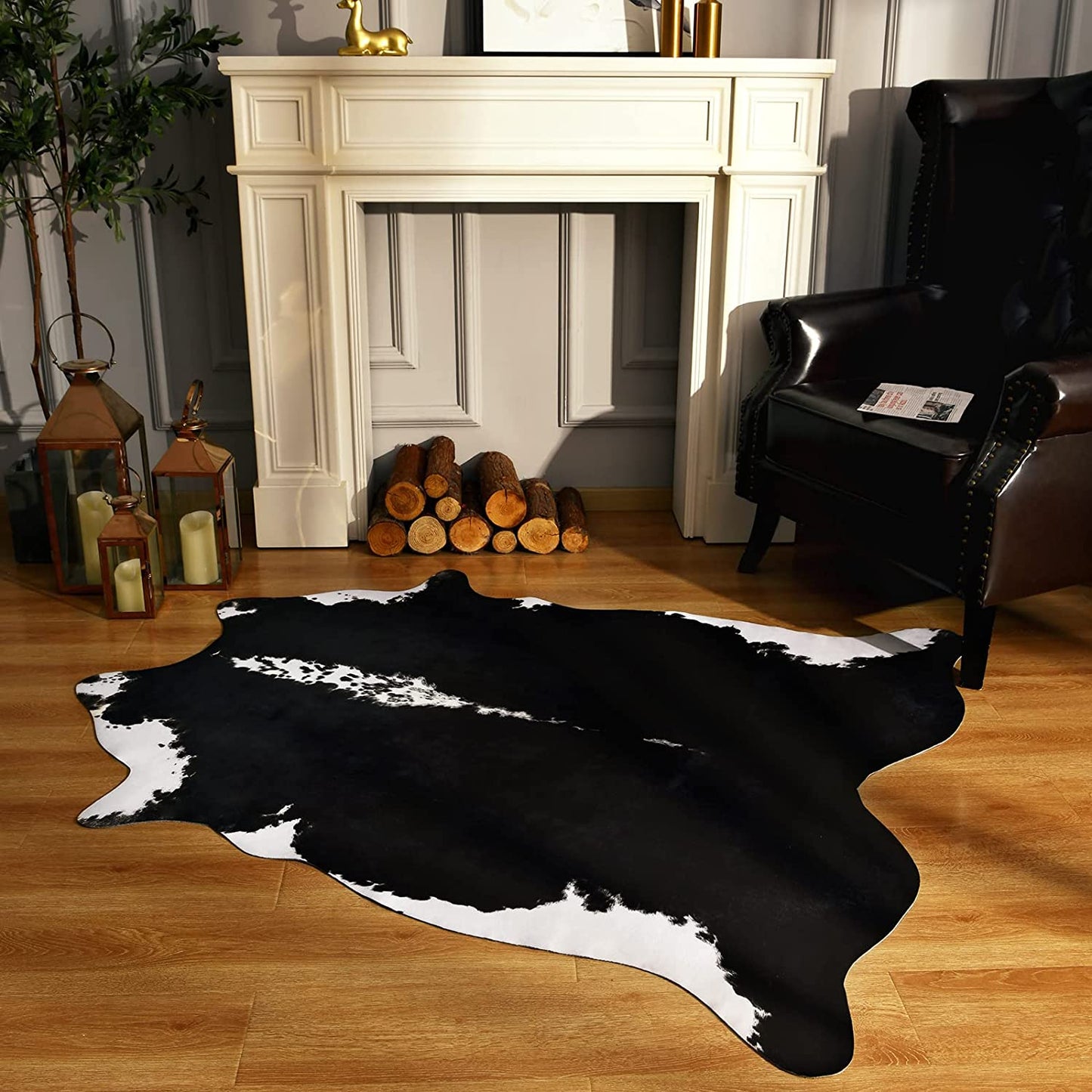 Tapis moelleux aux motifs animaliers scandinaves