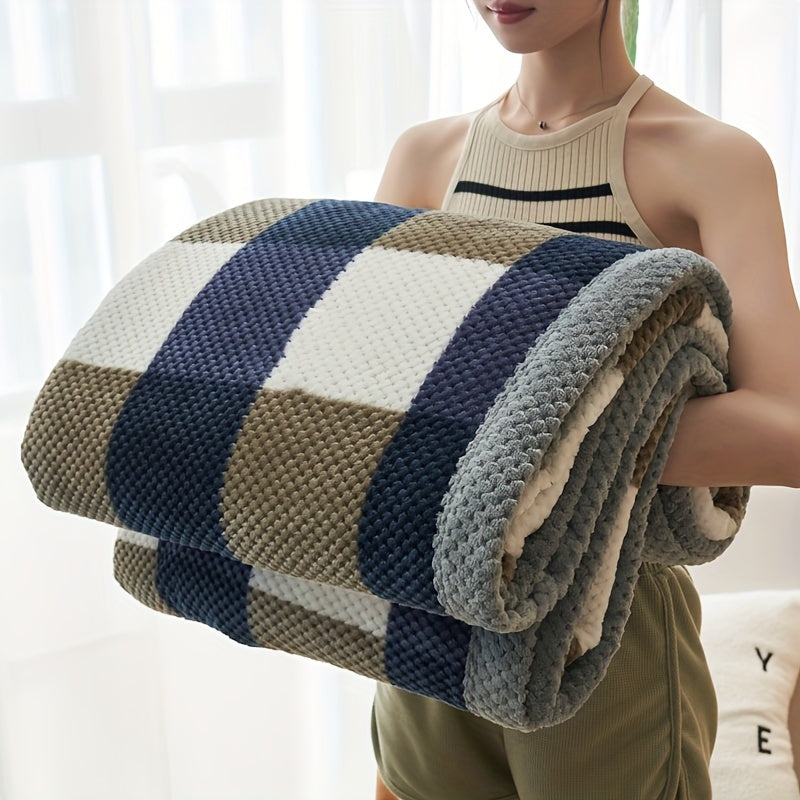 Rowan – Couverture en polaire douce à carreaux pour moments confortables