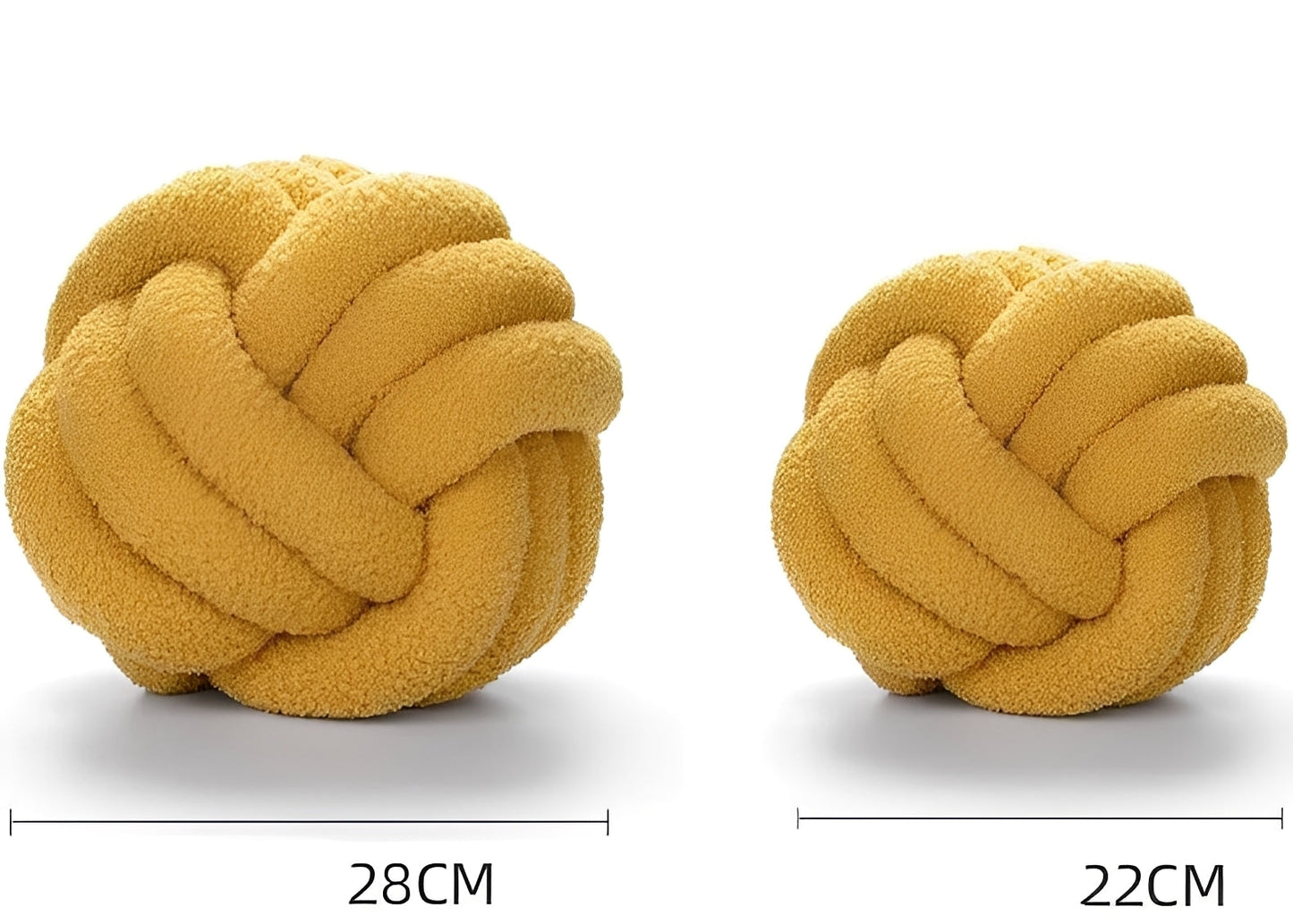 Junji – Coussin Noué Sphérique Nordique en Laine d'Agneau