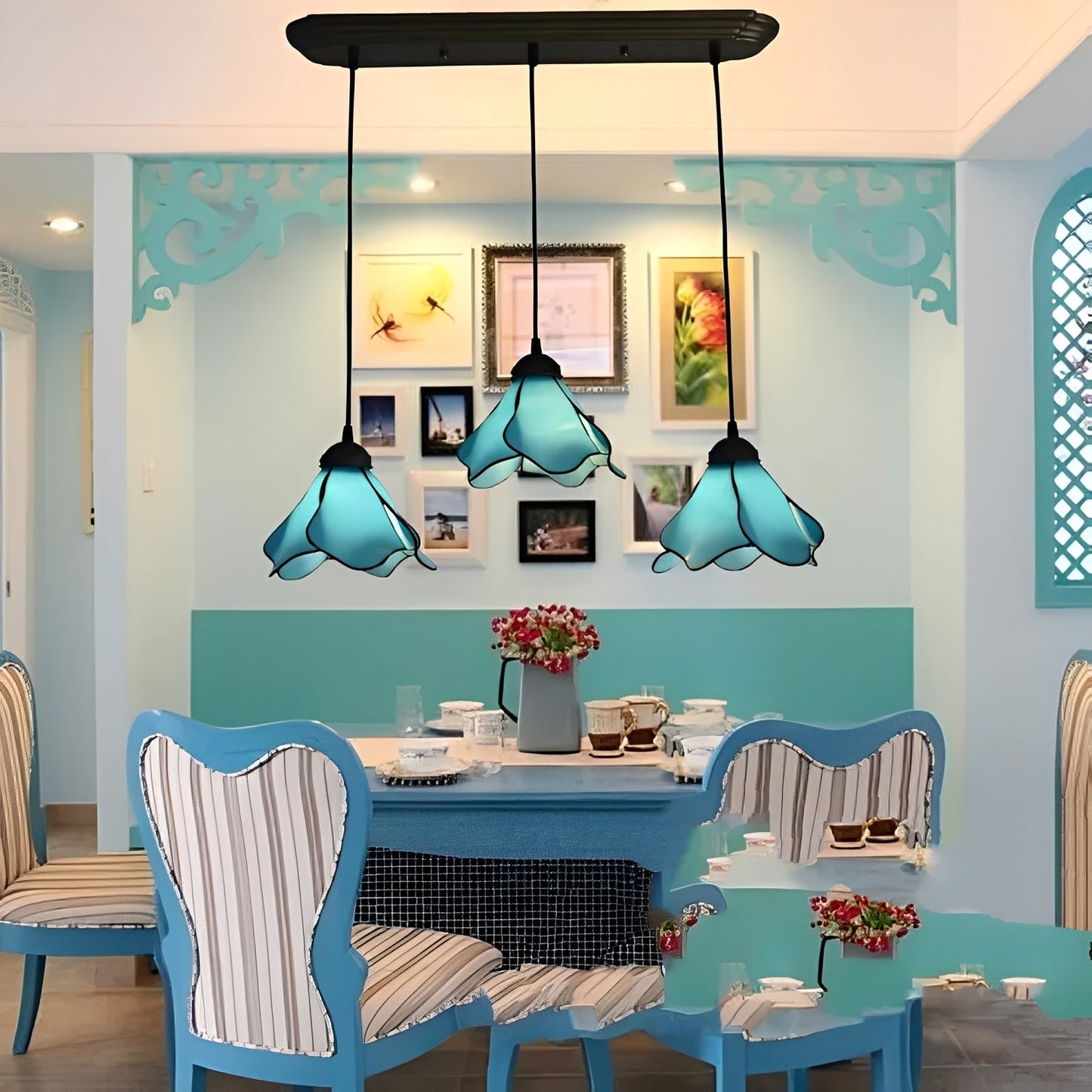 Vivienne – Suspension en Verre Tiffany Rétro