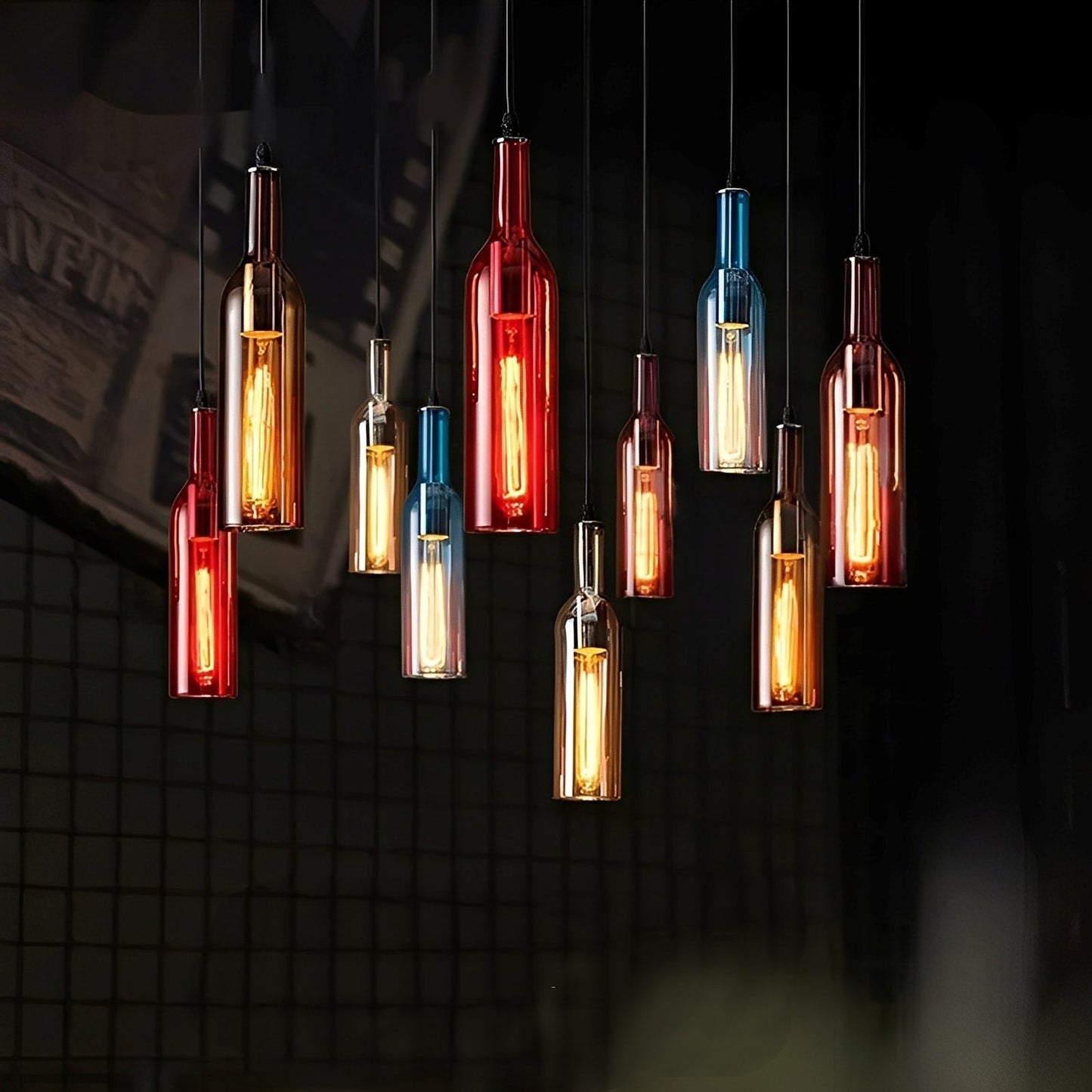 Yvette – Lampe Suspendue Industrielle Bouteilles de Bière
