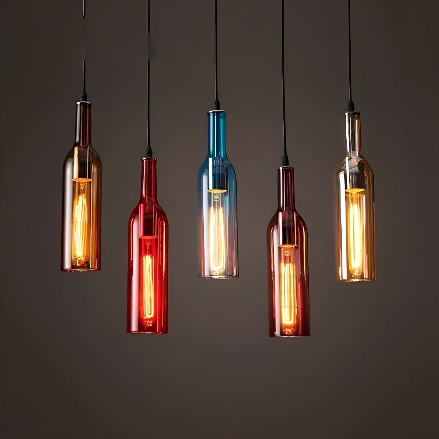 Yvette – Lampe Suspendue Industrielle Bouteilles de Bière