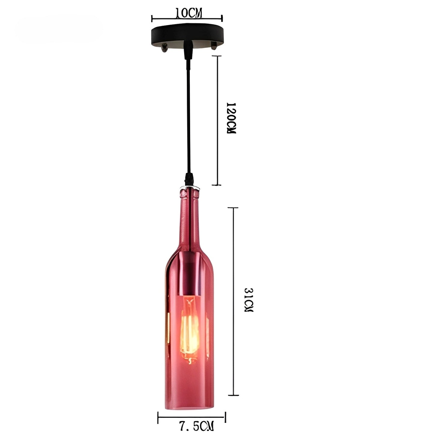 Yvette – Lampe Suspendue Industrielle Bouteilles de Bière