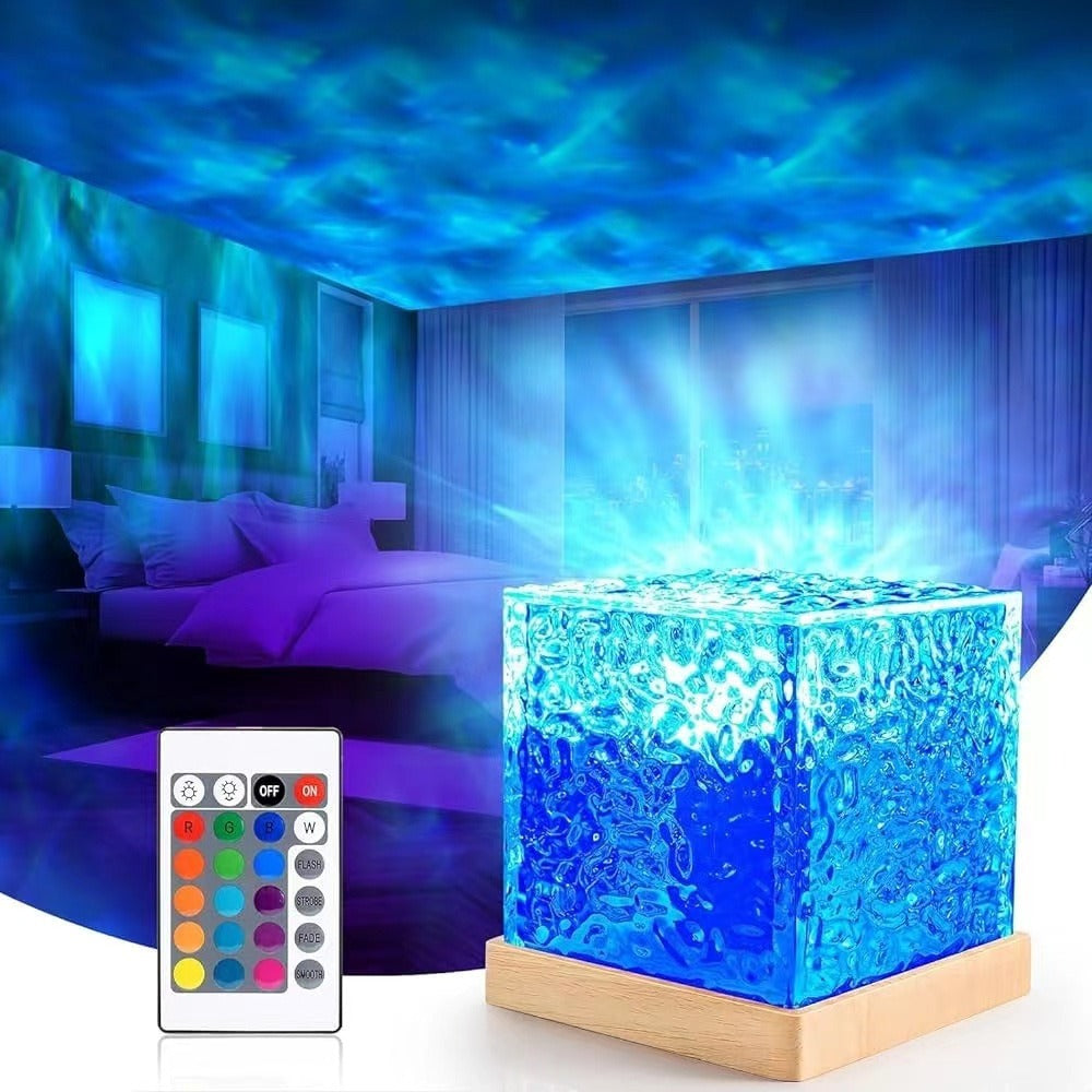 Aiko – Lampe de Projection Ondes d'Eau Rotatives