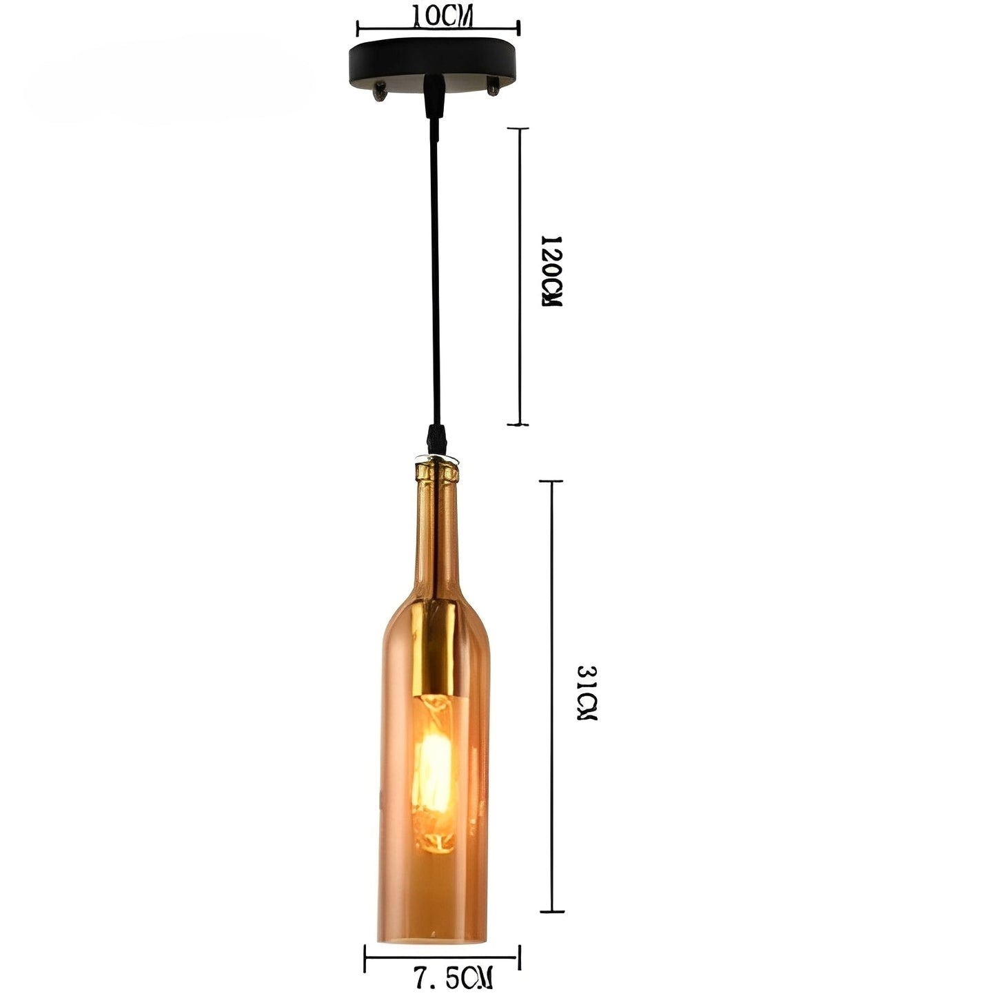 Yvette – Lampe Suspendue Industrielle Bouteilles de Bière