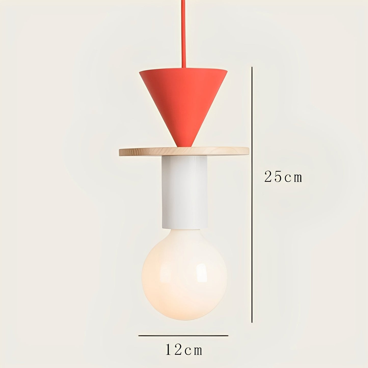 Tsubaki – Lampe Suspendue en Bois Géométrique et Colorée
