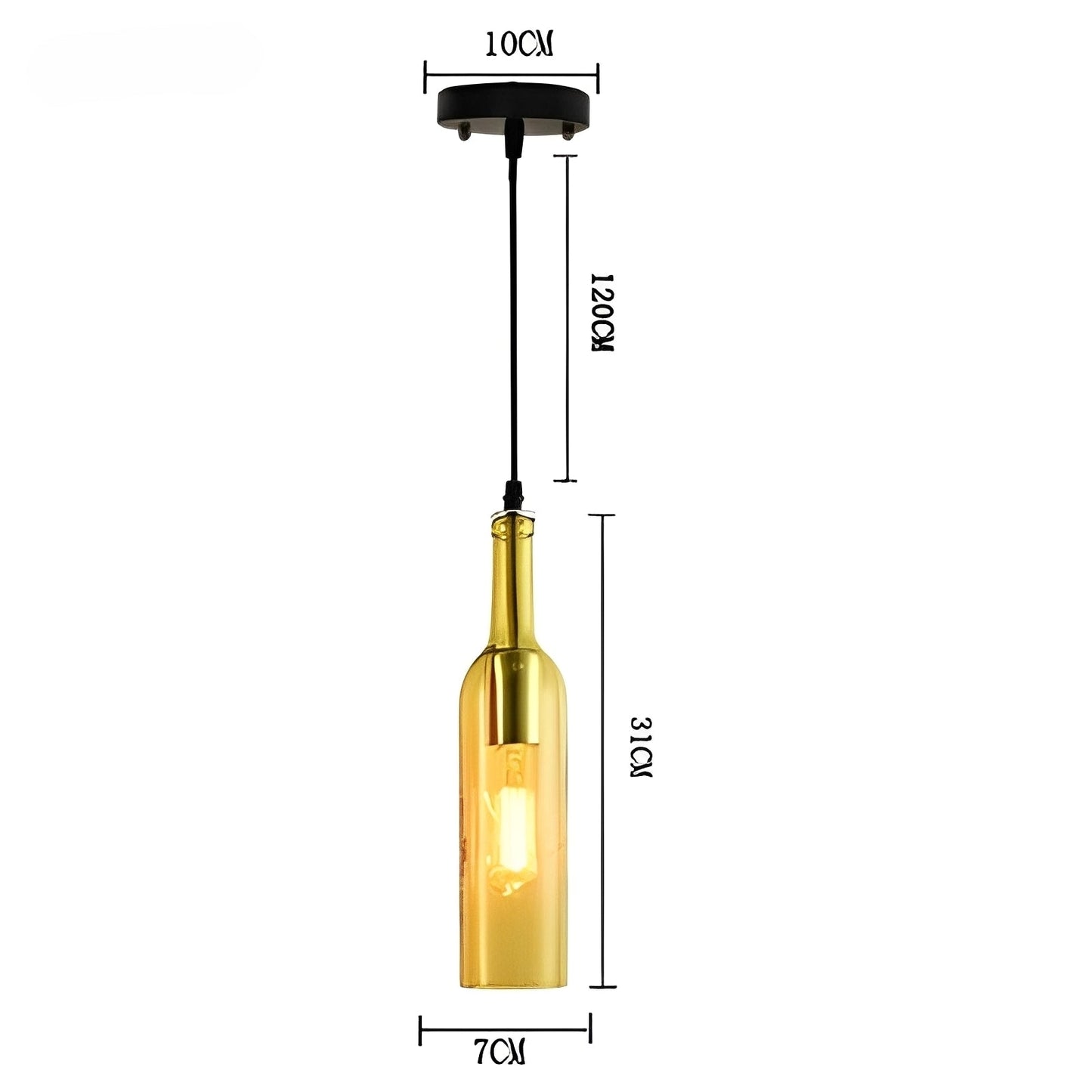 Yvette – Lampe Suspendue Industrielle Bouteilles de Bière