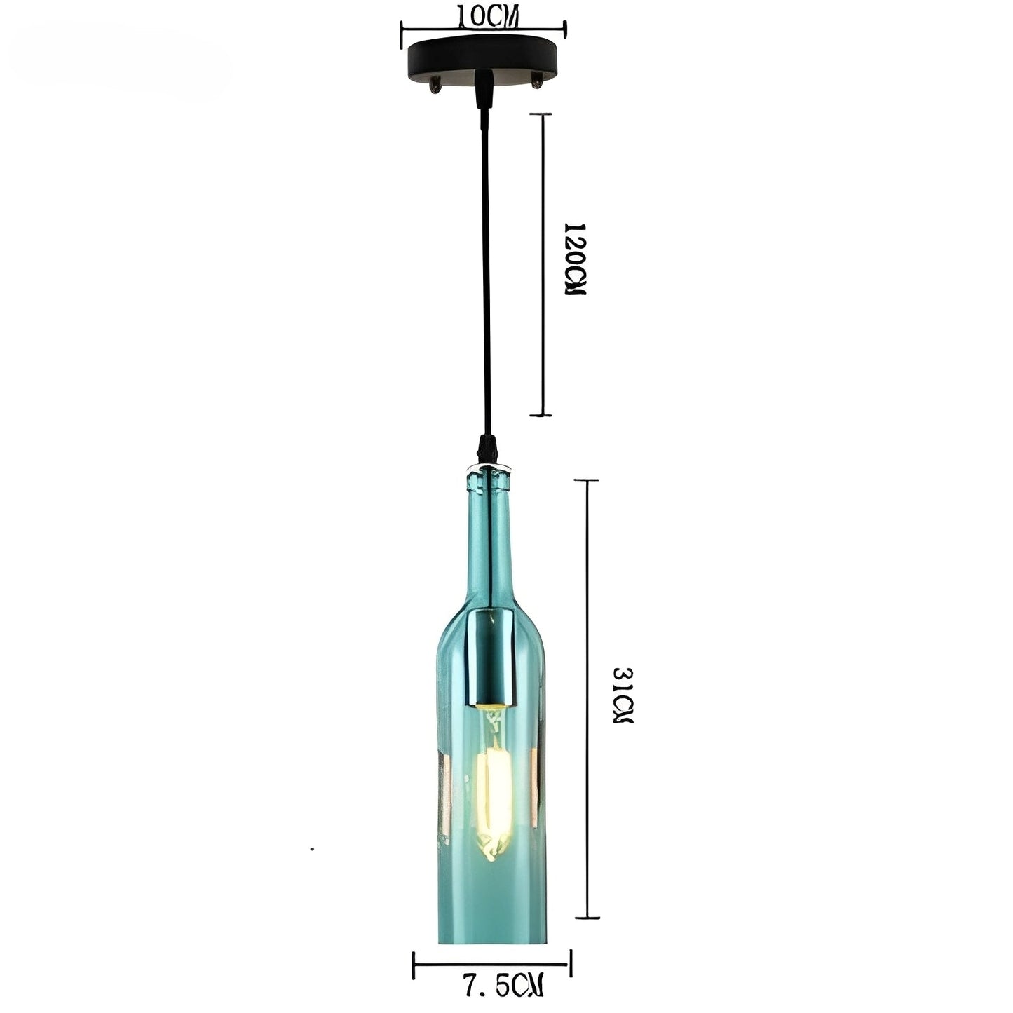 Yvette – Lampe Suspendue Industrielle Bouteilles de Bière
