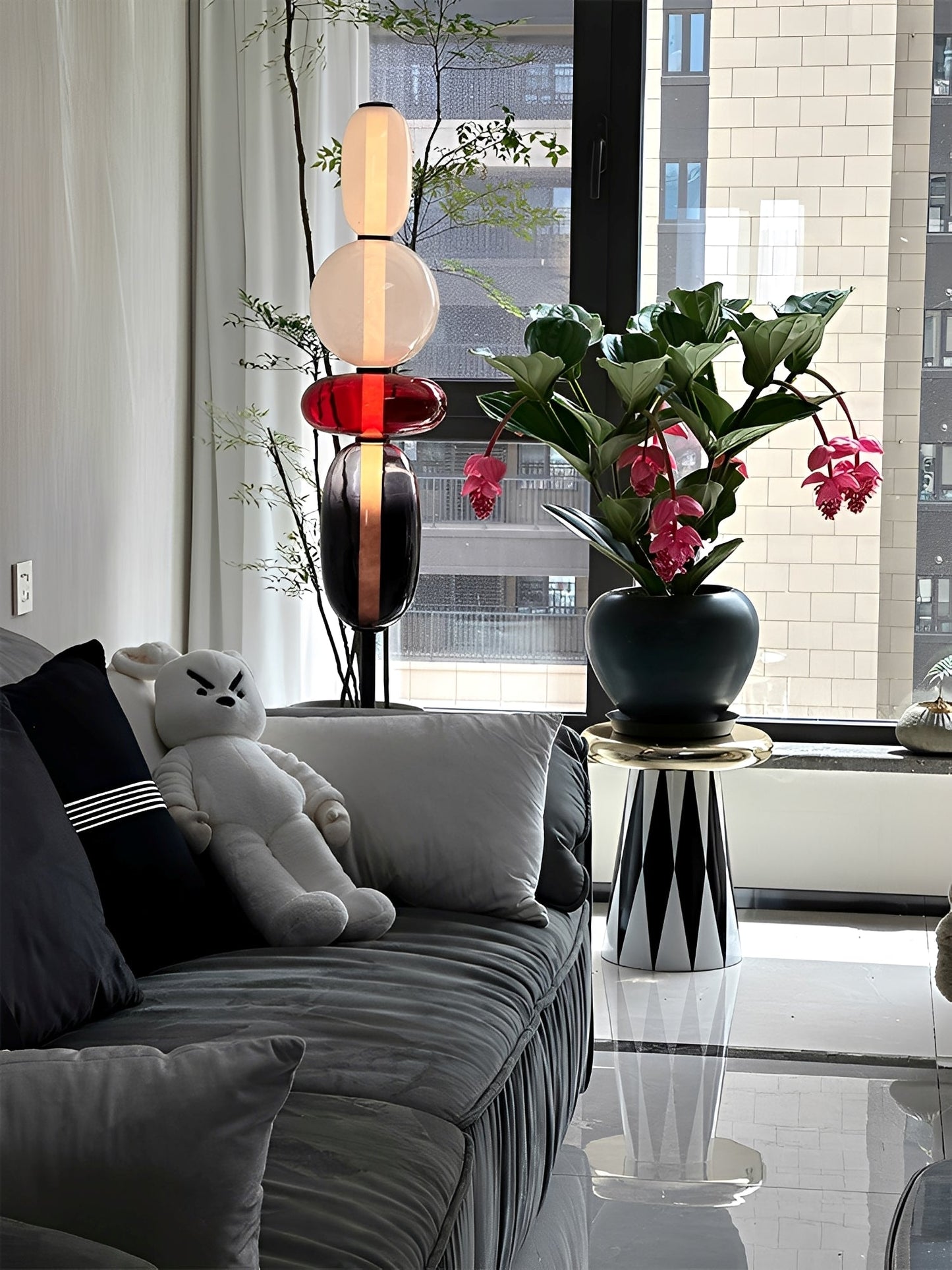 Kizz – Élégante Lampe de Pied en Verre Nordique