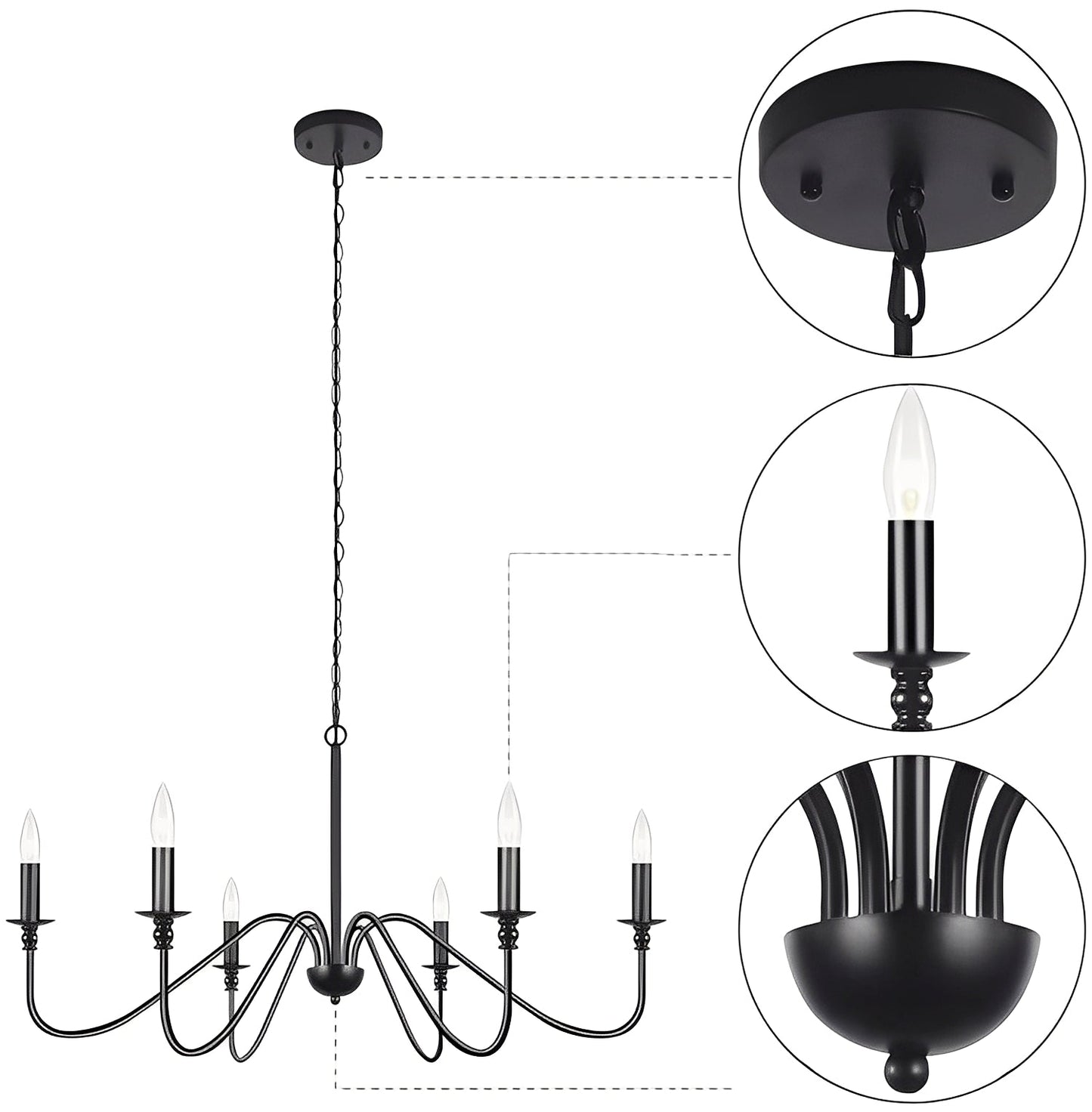 Alaric – Lustre en fer forgé américain