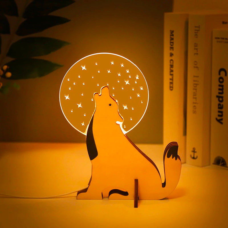 Noah – Lampe de table animaux en bois & acrylique