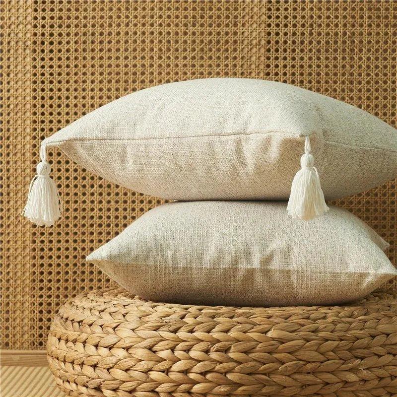 Sayuri – Coussin Simple en Coton-Lin en Couleurs Unies