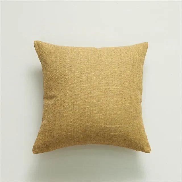 Sayuri – Coussin Simple en Coton-Lin en Couleurs Unies