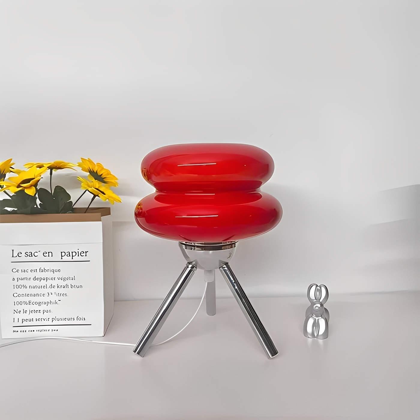Yaren – Lampe de table en verre design Burger