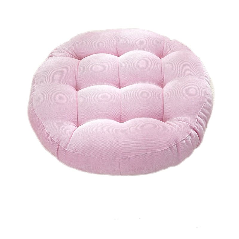 DouxCâlin – Coussin rond en velours côtelé, rembourrage épais