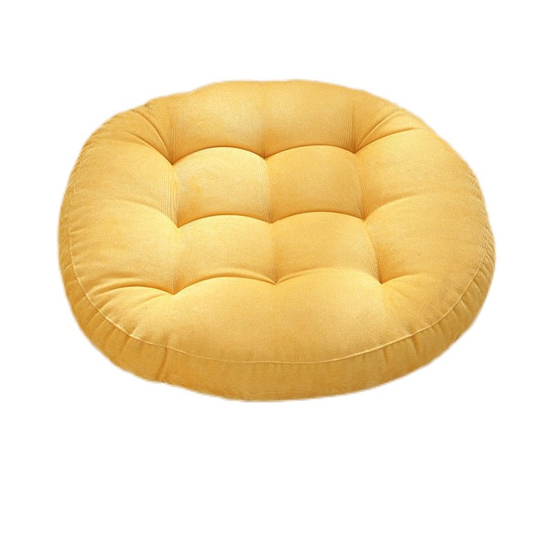 DouxCâlin – Coussin rond en velours côtelé, rembourrage épais