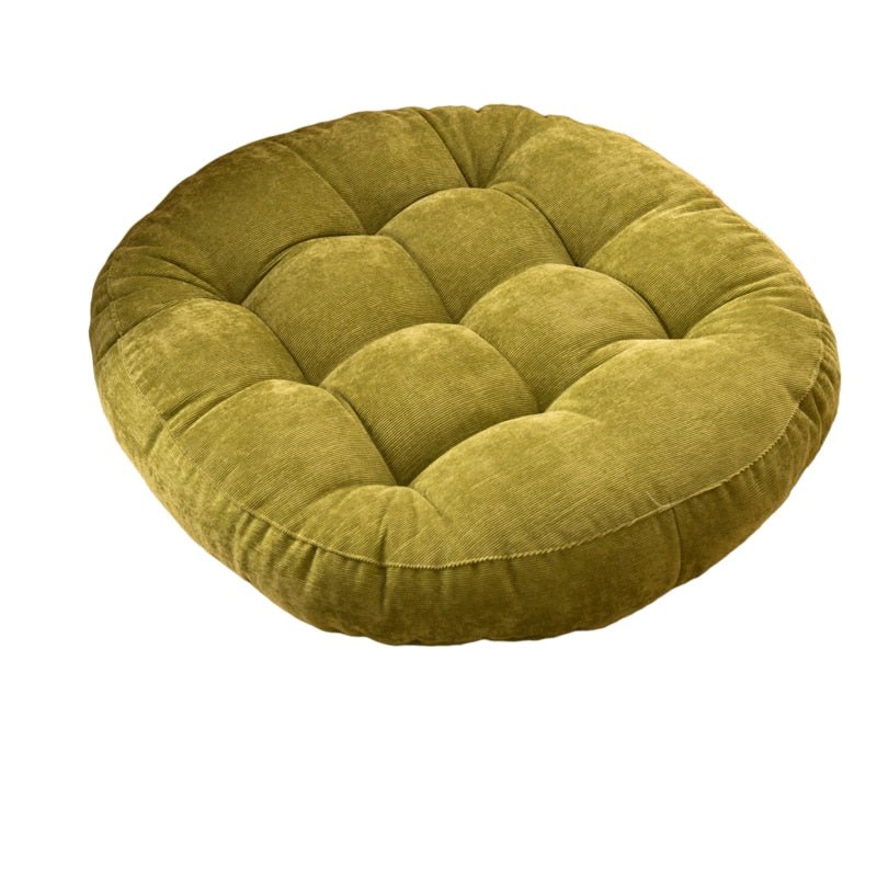 DouxCâlin – Coussin rond en velours côtelé, rembourrage épais
