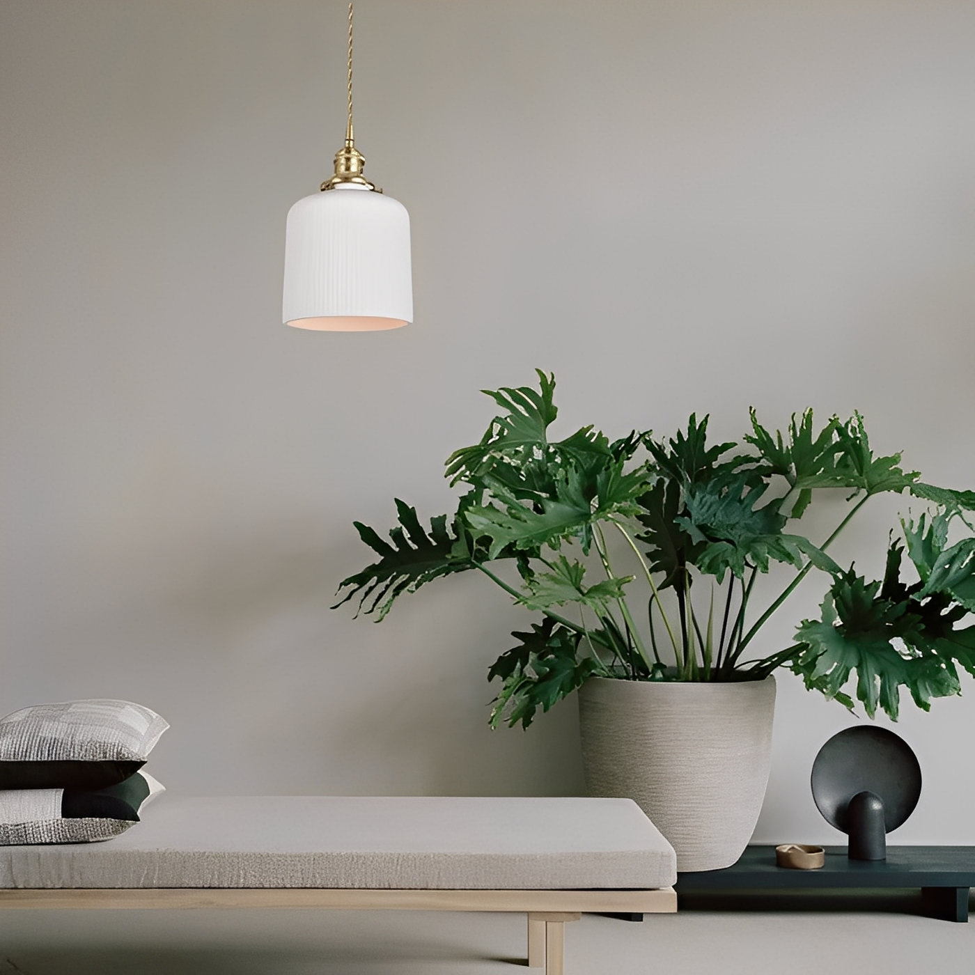 Aveline – Lustre en laiton et céramique