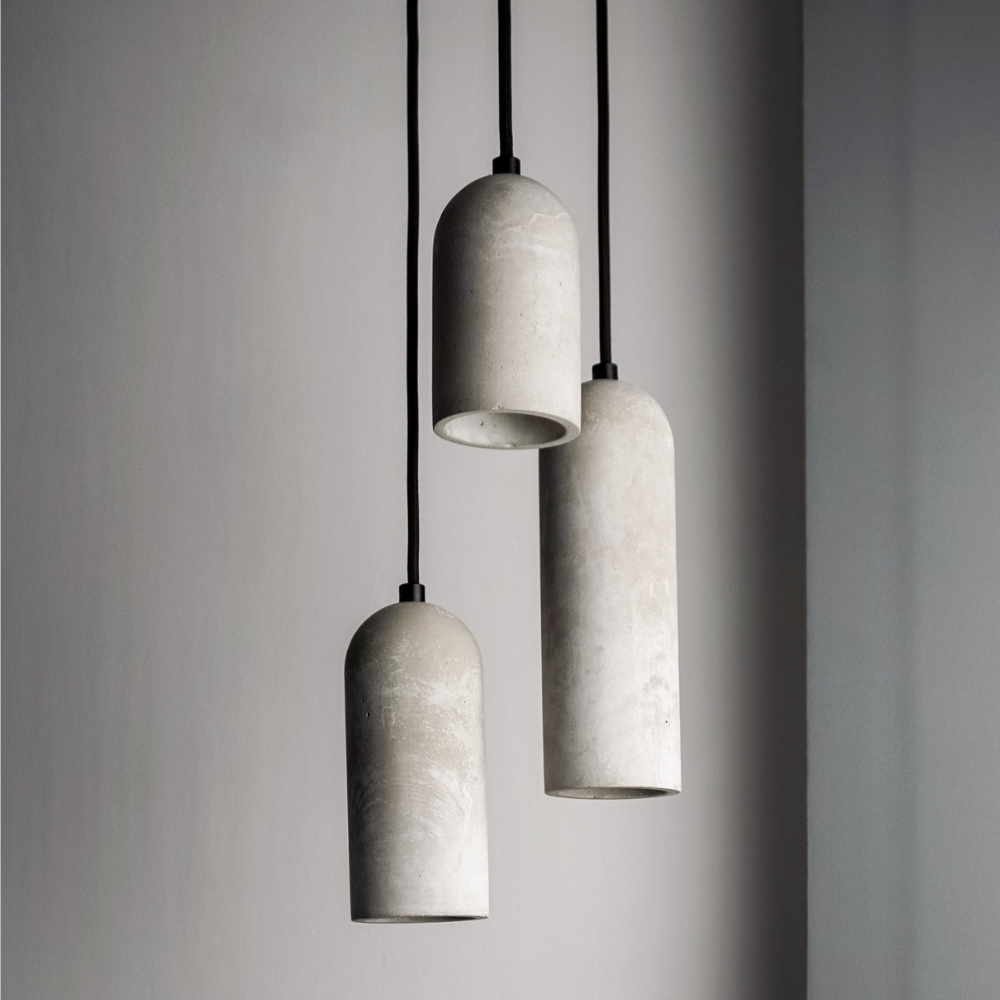 Ensemble de 3 suspensions en béton