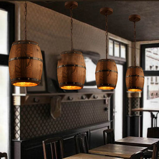Arlo – Lustre Bar en Bois Rustique