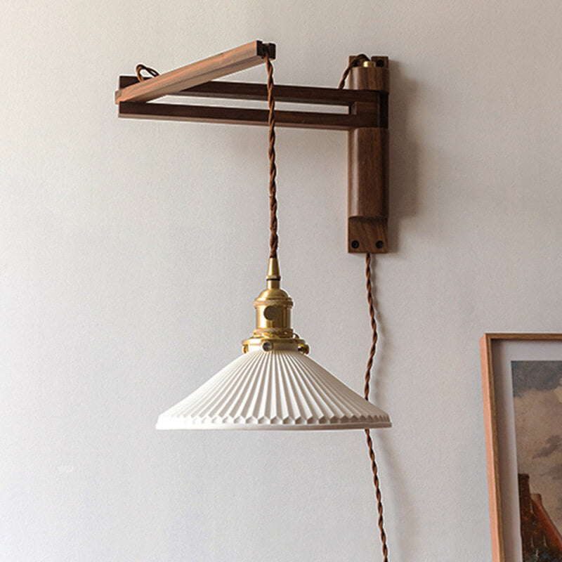 AuraNord – Applique scandinave en verre et noyer