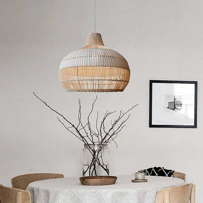 Alva – Lampe Suspendue en Rattan Naturel