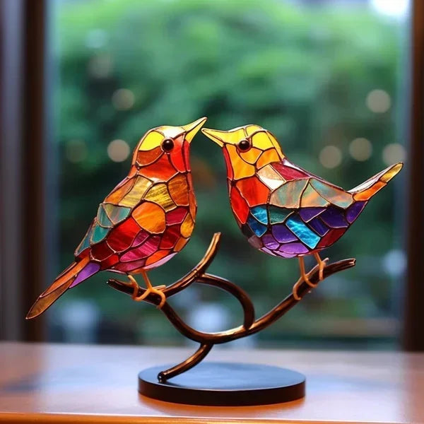 Ava – Déco d'oiseau en métal coloré pour le bureau
