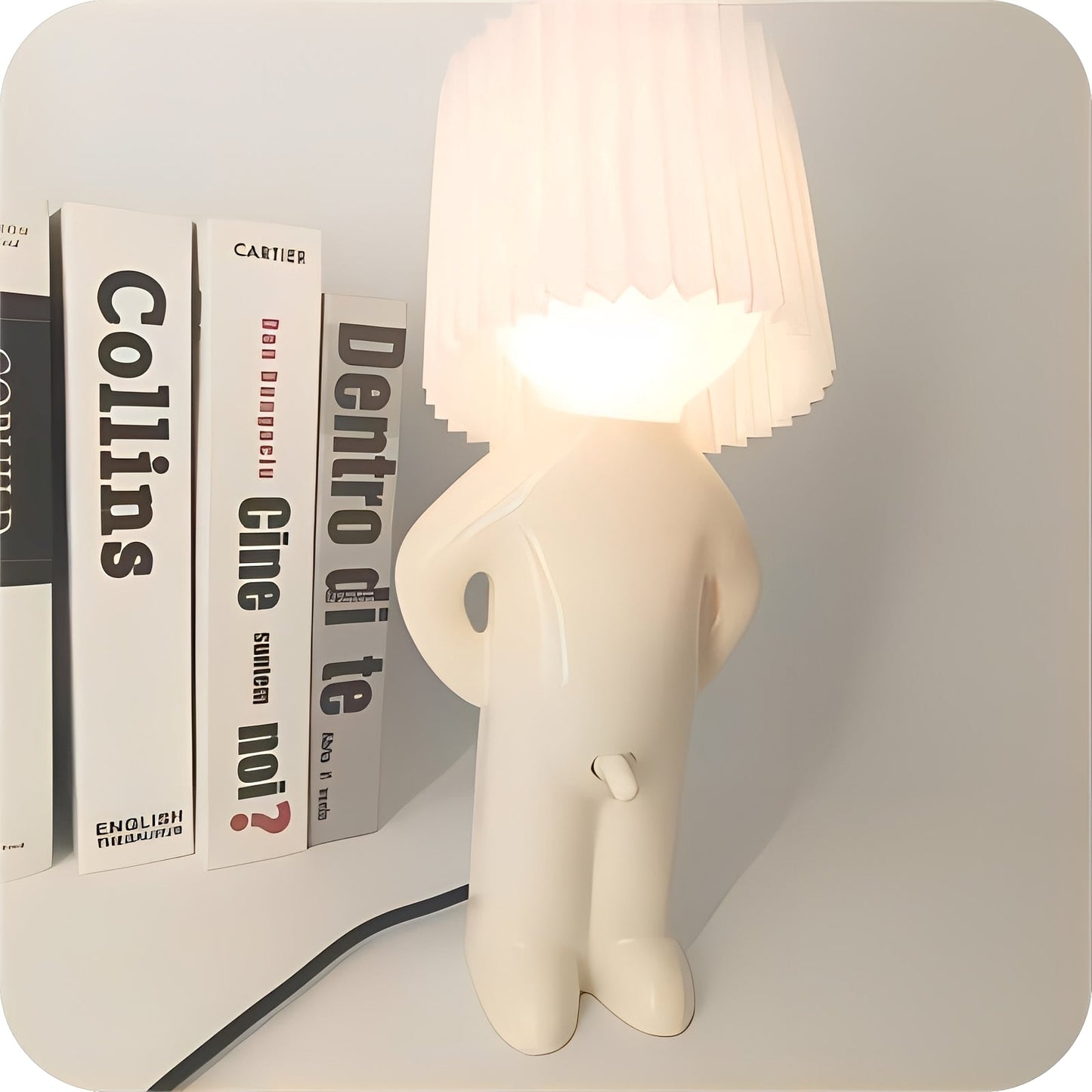 Neil – Lampe de nuit avec figure de garçon & lumière rétro chaude