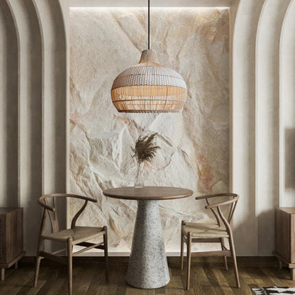Alva – Lampe Suspendue en Rattan Naturel