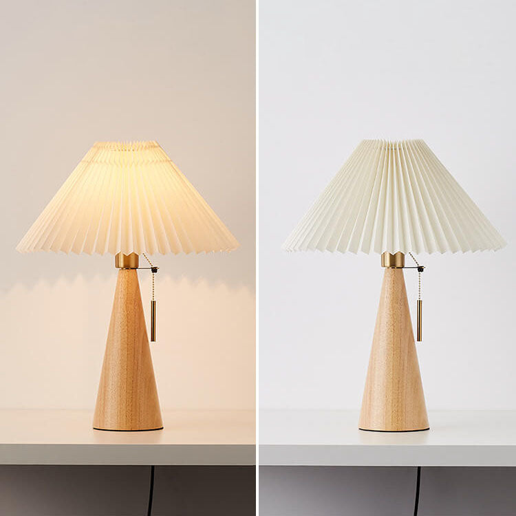 Emilia – Lámpara de Mesa LED de Madera Plegable Japonesa