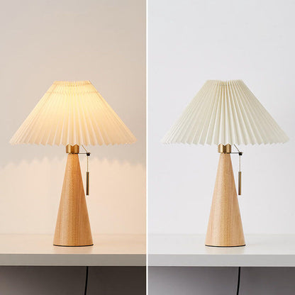 Emilia – Lámpara de Mesa LED de Madera Plegable Japonesa
