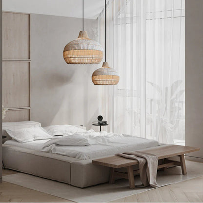 Alva – Lampe Suspendue en Rattan Naturel