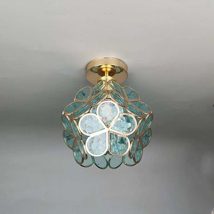 FleurVerre – Luminaire en verre au design floral pour couloir