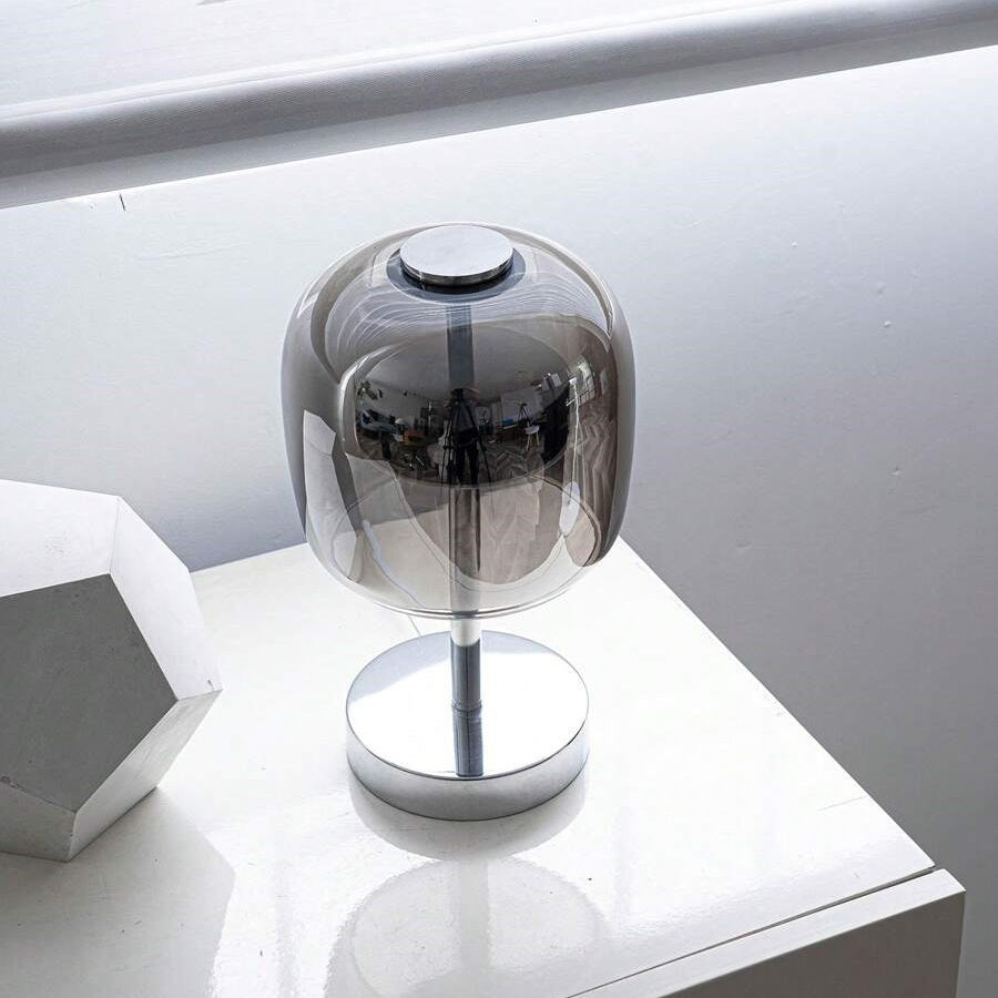 Zayn – Lampe de table en verre élégante avec lumière LED variable et port USB