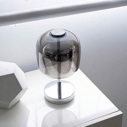 Zayn – Lampe de table en verre élégante avec lumière LED variable et port USB