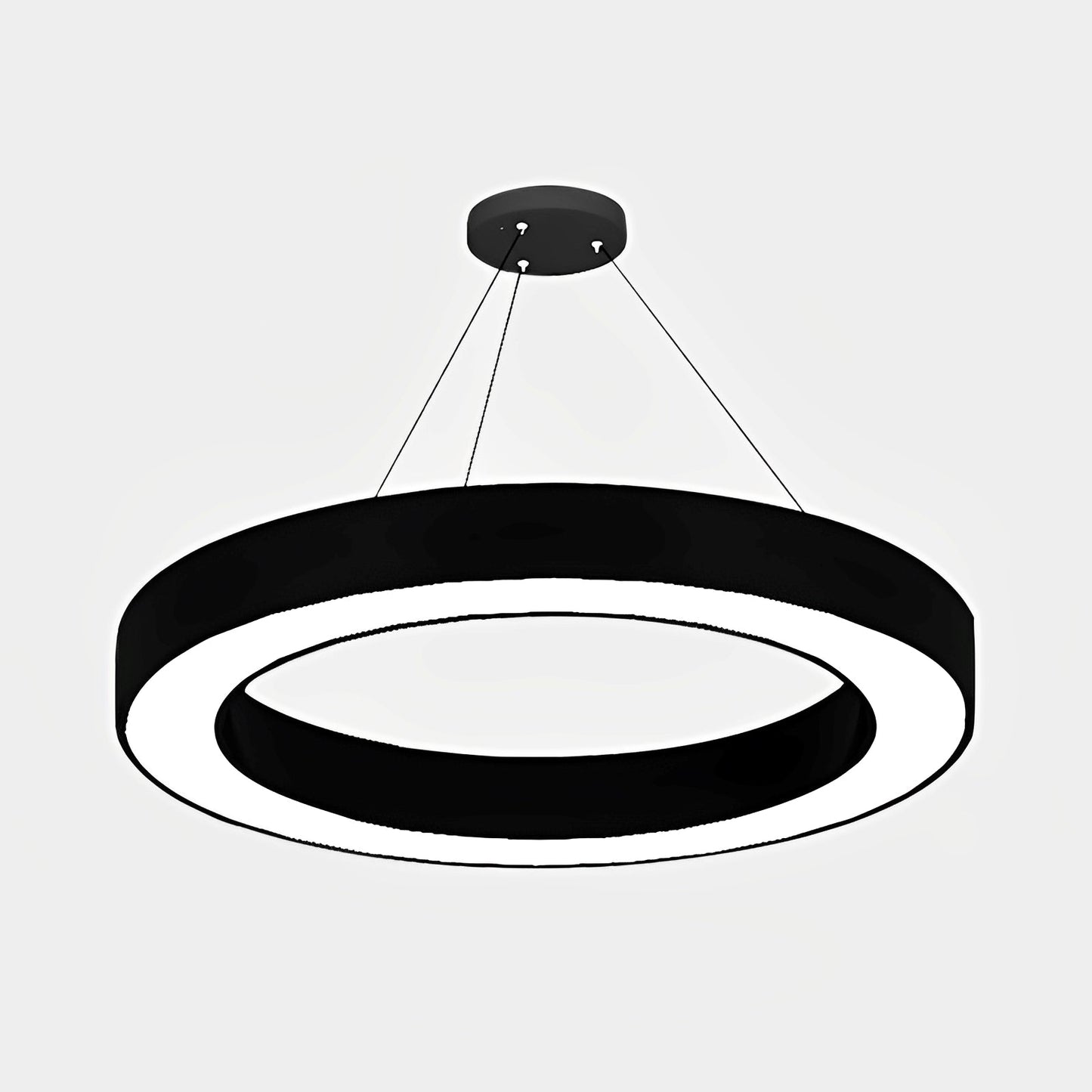 Orbis – Lampe suspendue à LED en anneau minimaliste en noir
