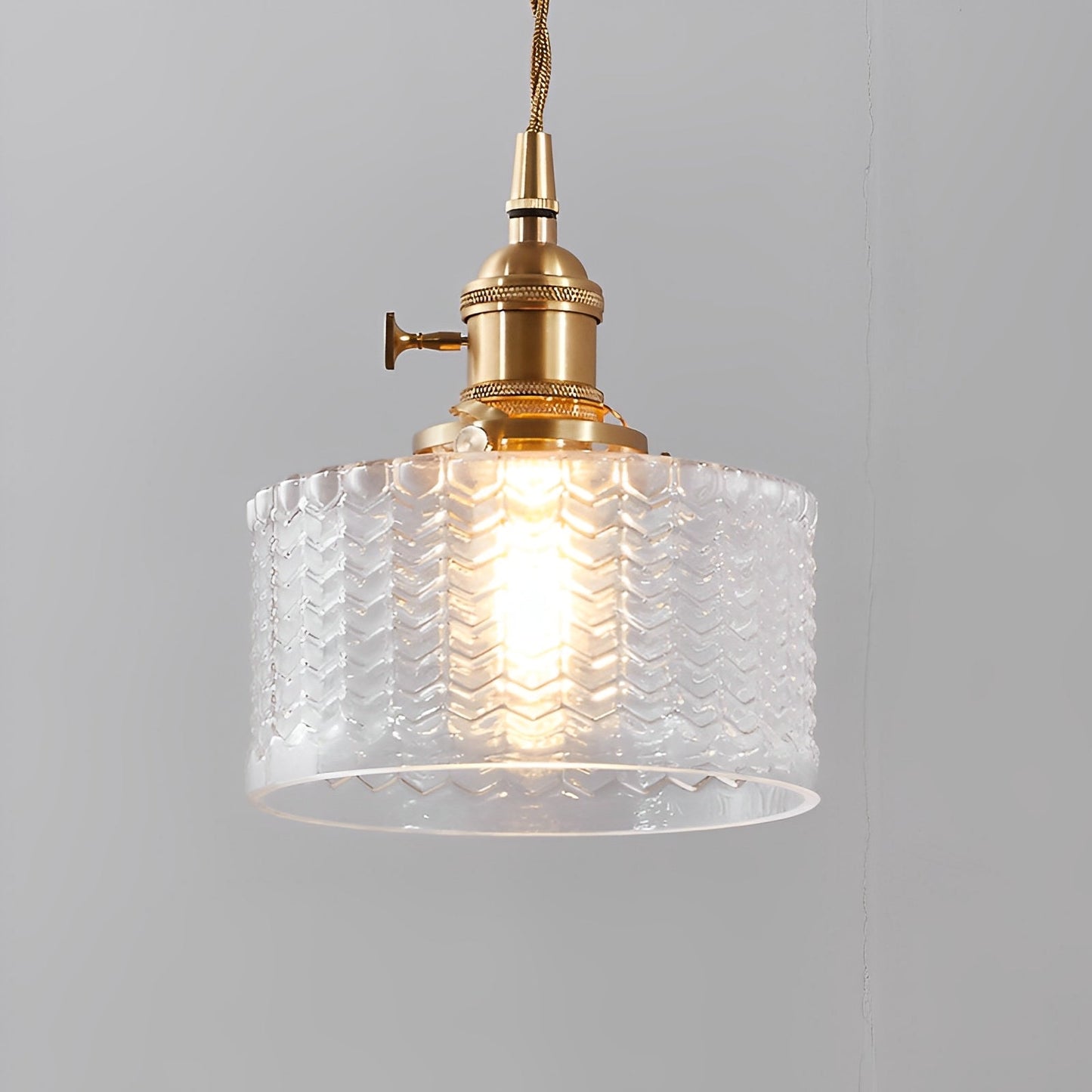 Clara – Suspension rétro avec verre cylindrique & interrupteur rotatif