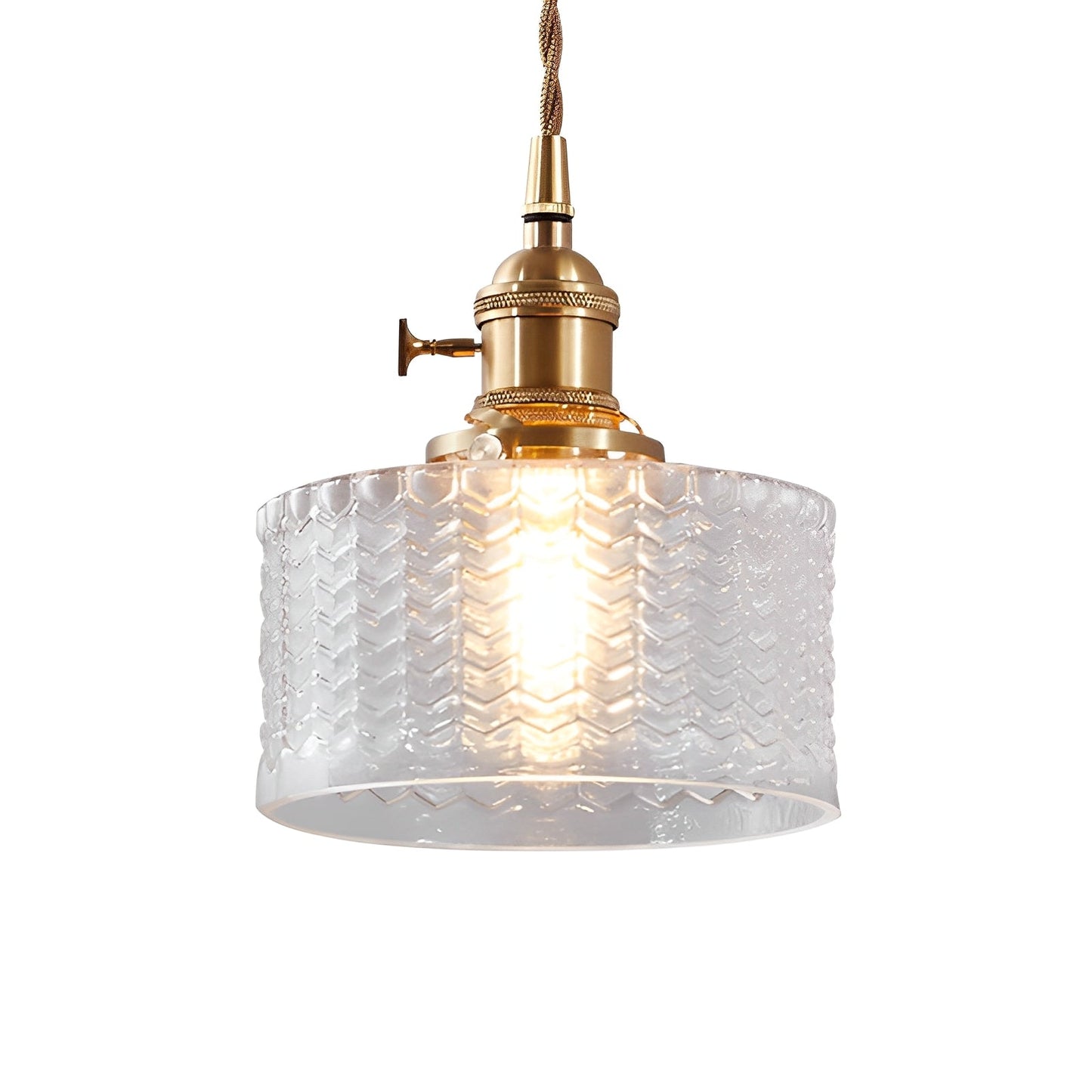 Clara – Suspension rétro avec verre cylindrique & interrupteur rotatif