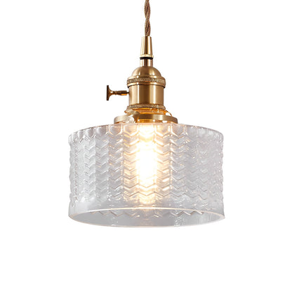 Clara – Suspension rétro avec verre cylindrique & interrupteur rotatif