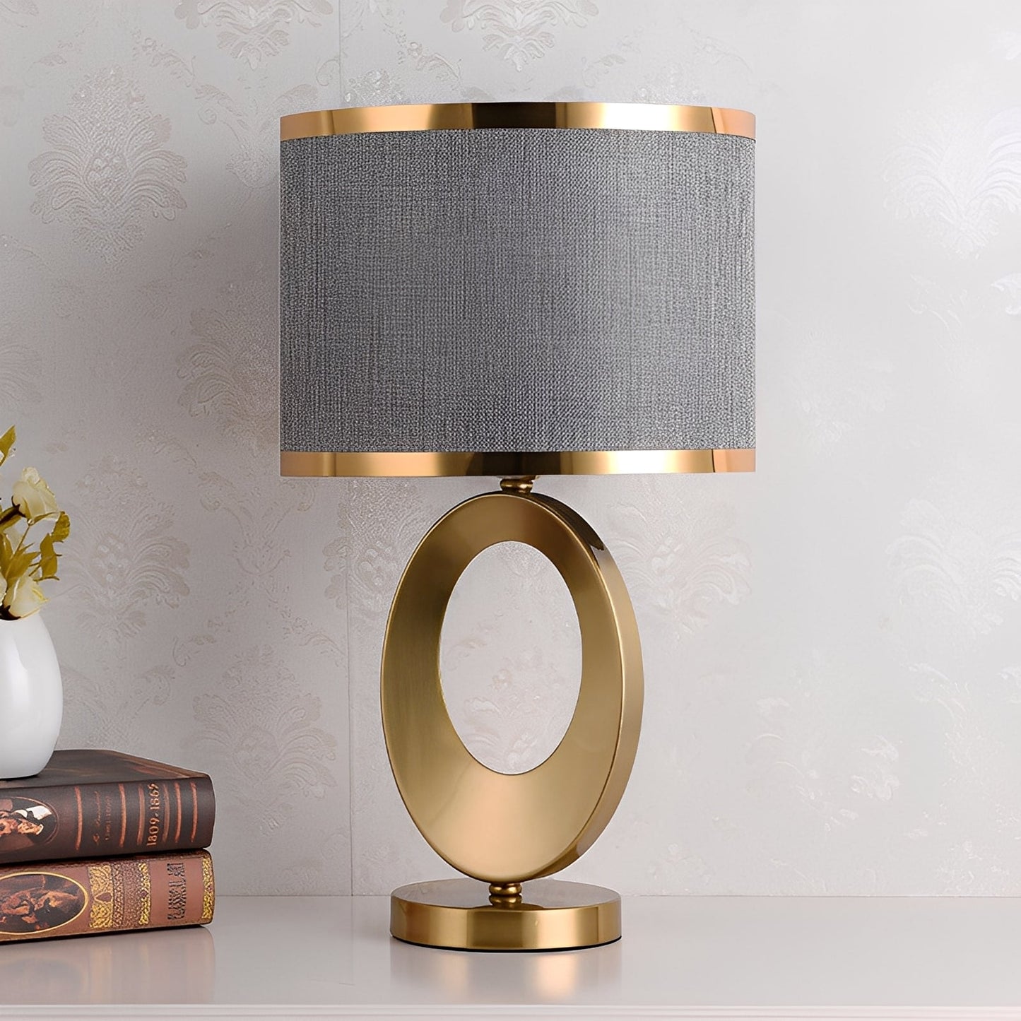 Jordy – Lujo Anillo de Tela Lámpara de Mesa