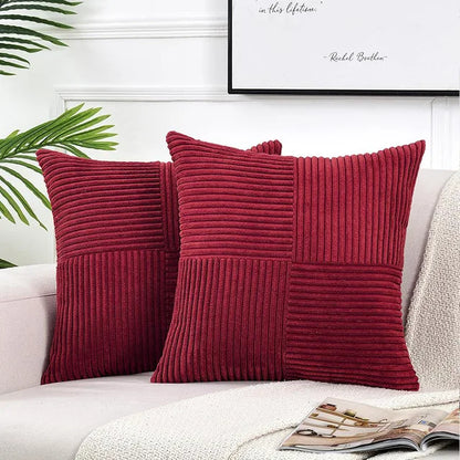 Housse De Coussin Minimaliste En Velours Côtelé Pour Canapé