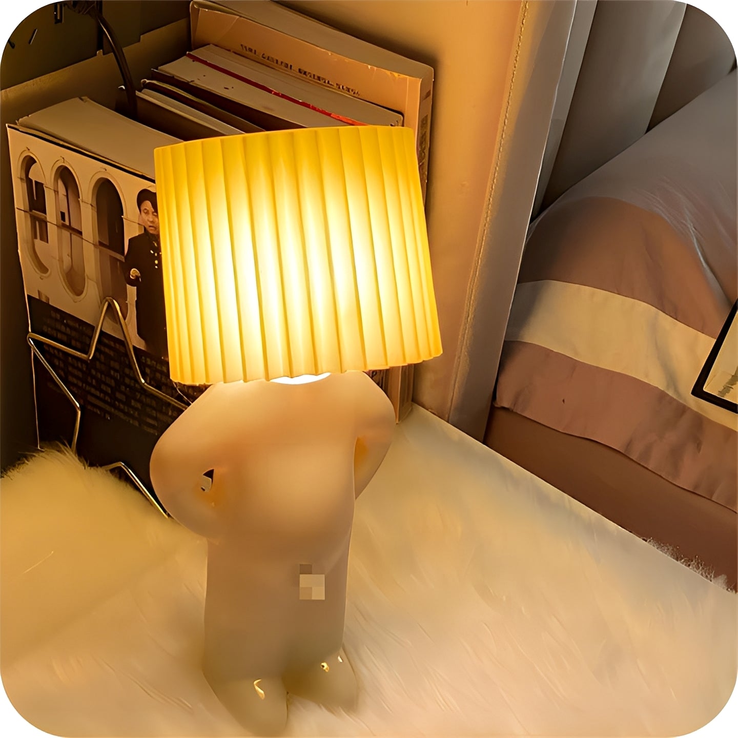 Neil – Lampe de nuit avec figure de garçon & lumière rétro chaude