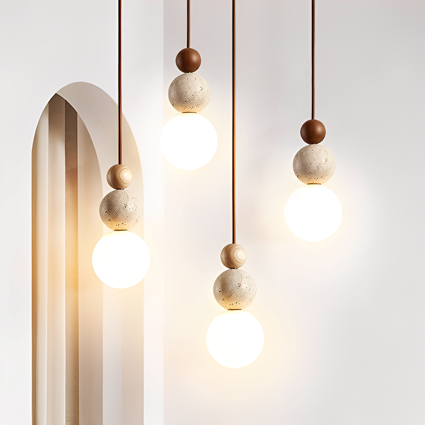 Nilo – Suspension moderne en travertin