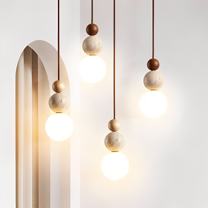 Nilo – Suspension moderne en travertin