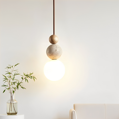 Nilo – Suspension moderne en travertin